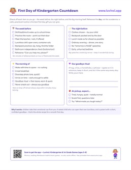 Preview of “First Day of Kindergarten: Tips for a Smooth Start (Free Countdown Checklist)”