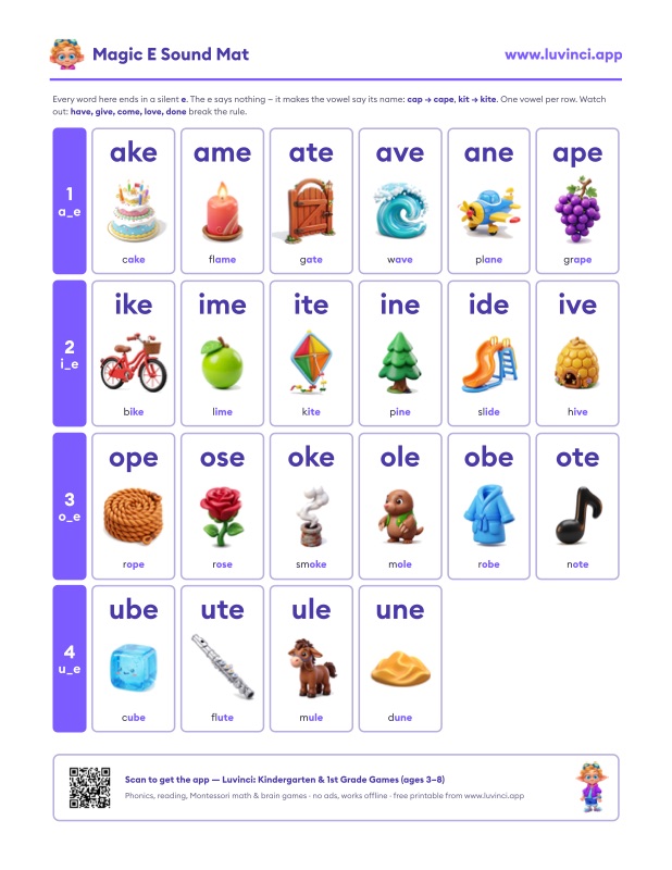 Preview of Magic E Words: How Cap Becomes Cape (a_e, i_e, o_e, u_e)