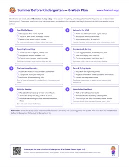 Preview of “The Summer Before Kindergarten: A Relaxed 8-Week Prep Plan”