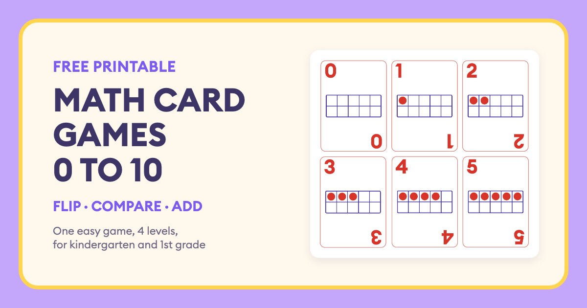 Logic Math Boxes 4 Easy Math Card Games for Kindergarten (Free Printable Cards ...