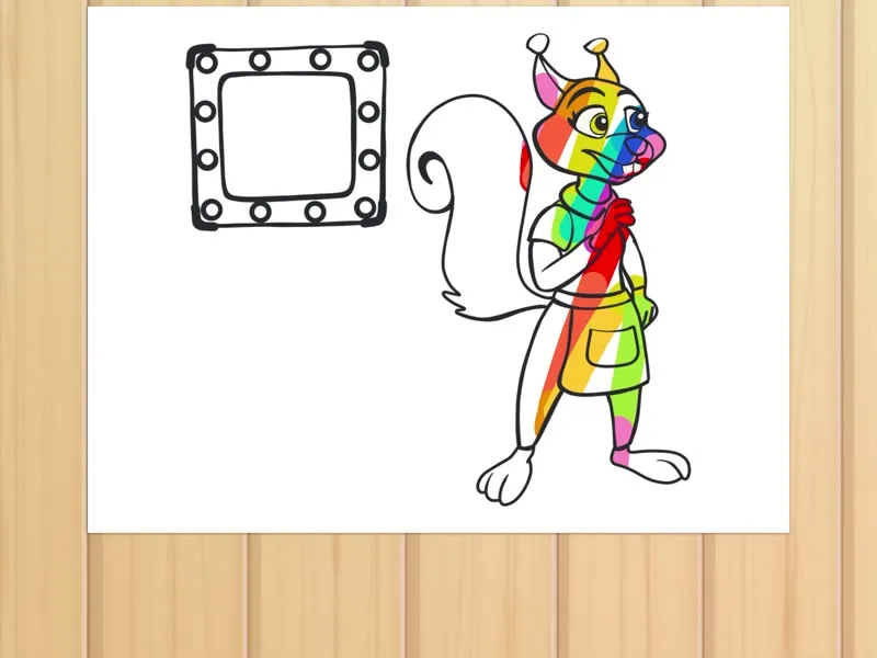 Estúdio de pintura com cores vivas